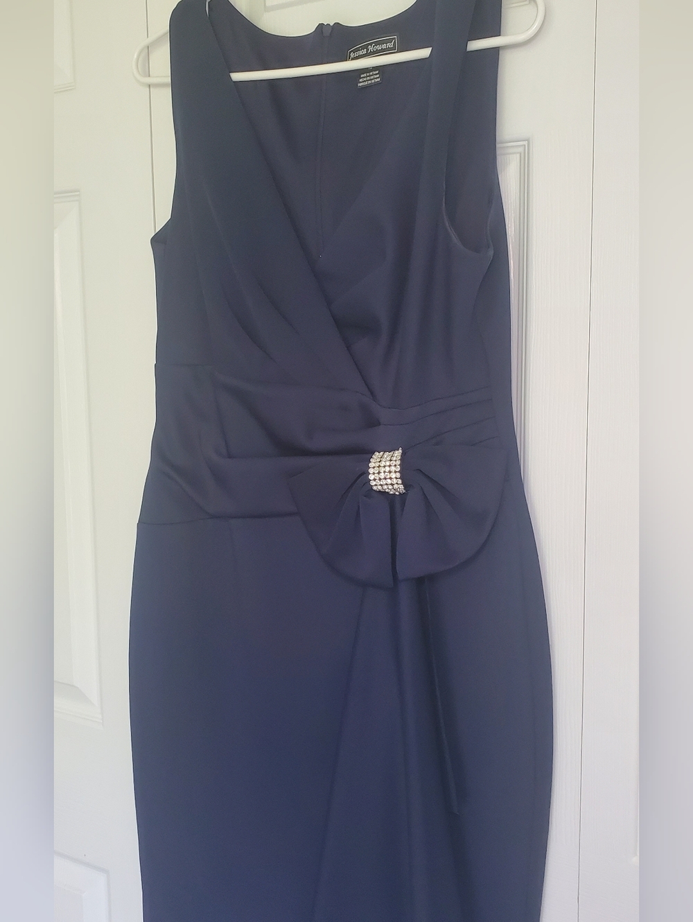 Sleeveless Navy Cocktail Dress With Rhinestone Detail, 12, Jessica Howard